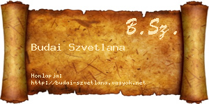 Budai Szvetlana névjegykártya
