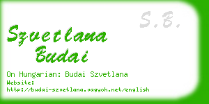 szvetlana budai business card